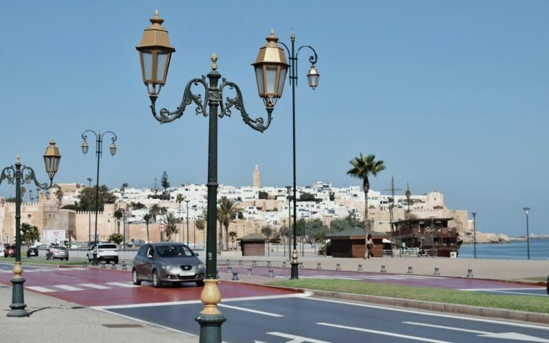 Lamp posts on an avenue in Rabat
